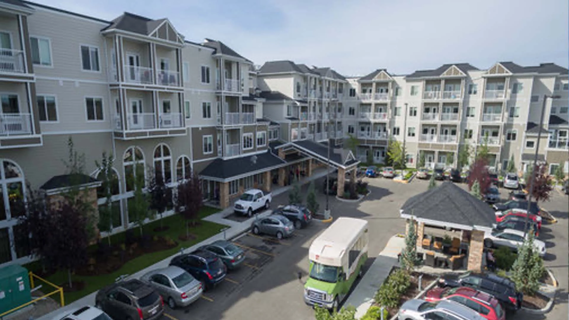 An exterior of Lewis Estates senior apartments